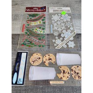 Scrapbook Stickers LOT Christmas Snowflakes Cookies Milk Sticko Retired NEW #38